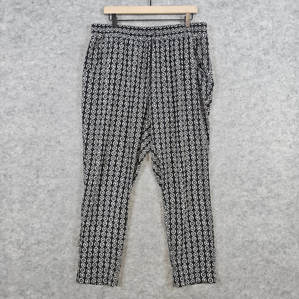 Coldwater Creek Women's Size XL 16 Black‎ Geometric Pull On Drawstring Pants